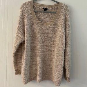 Torrid Size 1X Beige Fuzzy Sweater